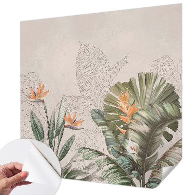 Carta da parati per cameretta Fiori tropicali
