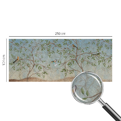 Carta da parati 3D Uccelli sugli alberi