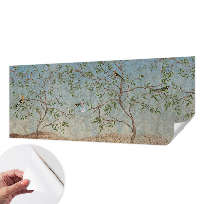 Carta da parati 3D Uccelli sugli alberi