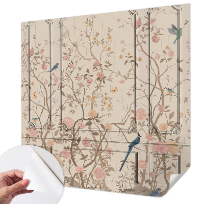 Fotomurale adesivo Uccelli e fiori