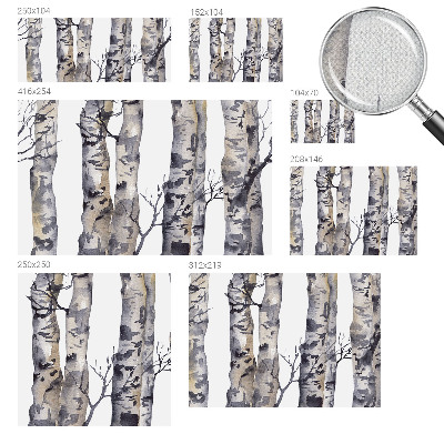 Carta da parati effetto profondità Foresta di pioppi tremuli