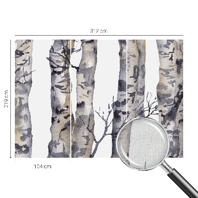 Carta da parati effetto profondità Foresta di pioppi tremuli