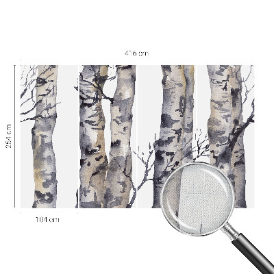 Carta da parati effetto profondità Foresta di pioppi tremuli