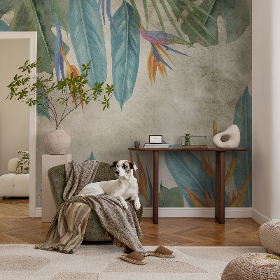 Carta da parati cameretta Fiori tropicali