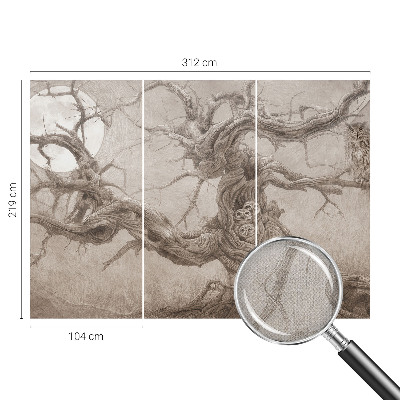 Carta da parati effetto profondità Uccelli notturni