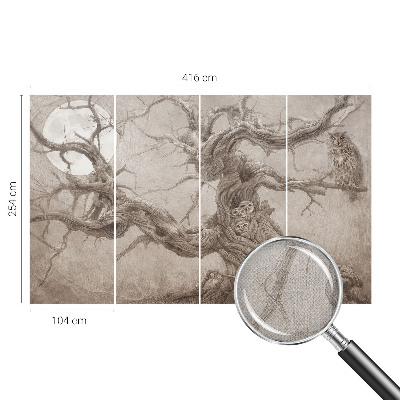 Carta da parati effetto profondità Uccelli notturni