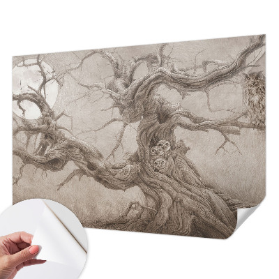 Carta da parati effetto profondità Uccelli notturni