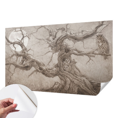 Carta da parati effetto profondità Uccelli notturni