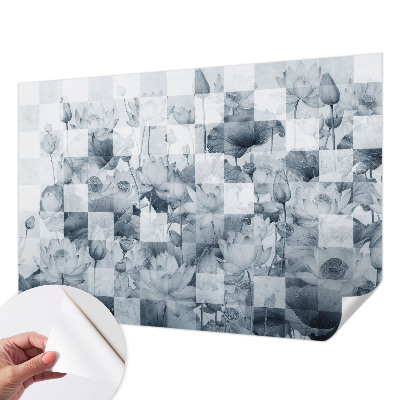 Carta da parati cameretta fiori di loto