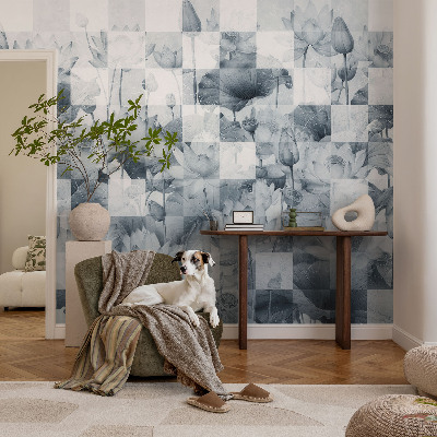 Carta da parati cameretta fiori di loto