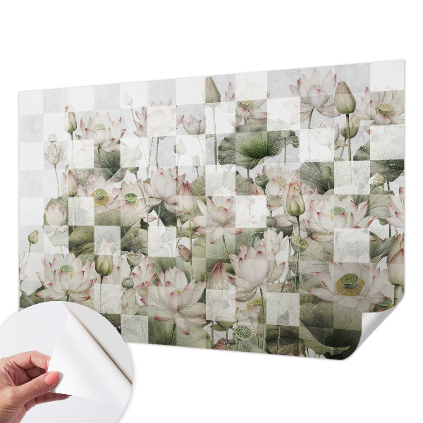 Carta da parati per cameretta motivi di loto