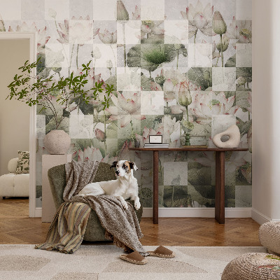 Carta da parati per cameretta motivi di loto