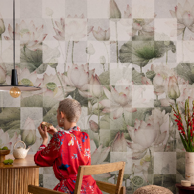 Carta da parati per cameretta motivi di loto