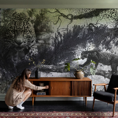 Fotomurale per bambini leopardi astratti