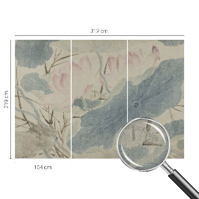 Fotomurale effetto 3D foglie di loto