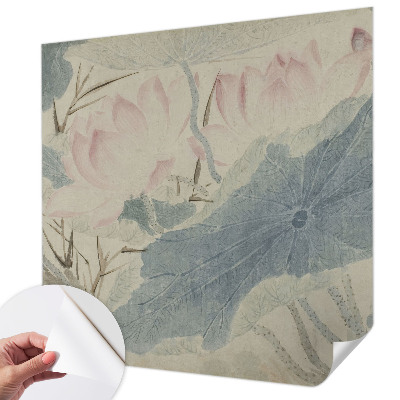 Fotomurale effetto 3D foglie di loto