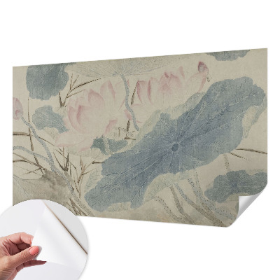 Fotomurale effetto 3D foglie di loto