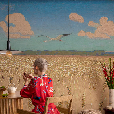 Carta da parati cameretta Campo di grano