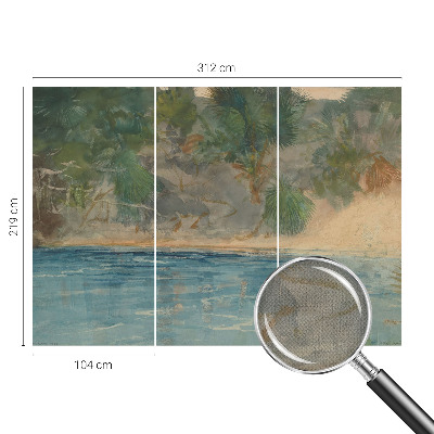 Carta da parati per cameretta Costa tropicale