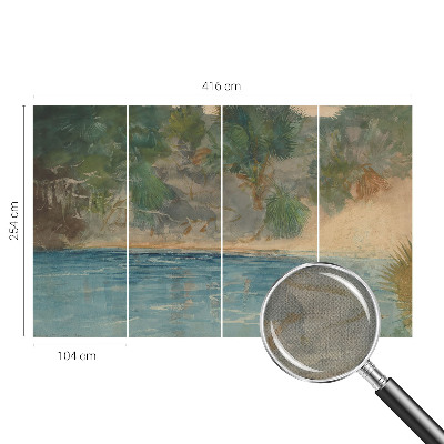 Carta da parati per cameretta Costa tropicale