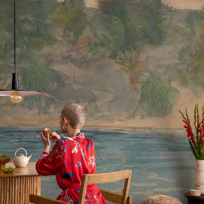 Carta da parati per cameretta Costa tropicale