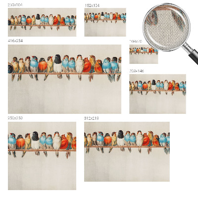 Carta da parati 3D Uccelli su un ramo