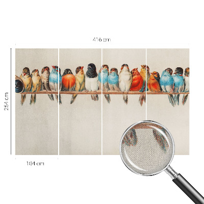 Carta da parati 3D Uccelli su un ramo