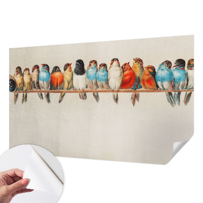 Carta da parati 3D Uccelli su un ramo