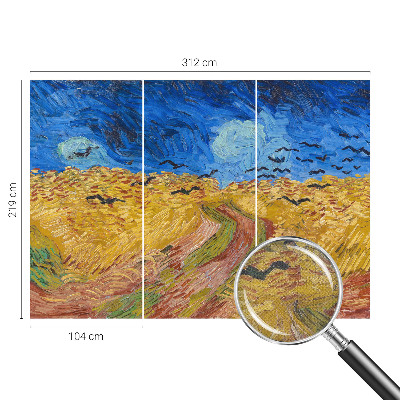 Carta da parati panoramica effetto 3D Paesaggio di campo