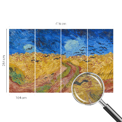 Carta da parati panoramica effetto 3D Paesaggio di campo