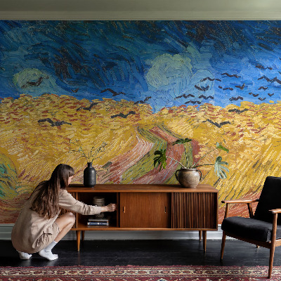 Carta da parati panoramica effetto 3D Paesaggio di campo