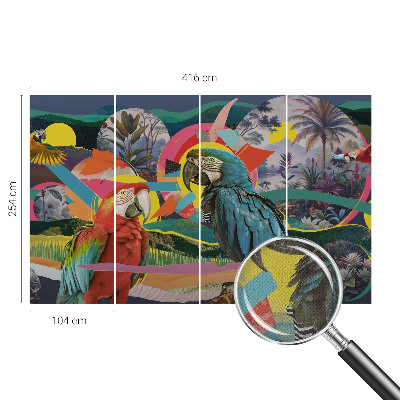 Carta da parati 3D Uccelli esotici
