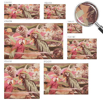 Carta da parati panoramica effetto 3D Uccelli tropicali