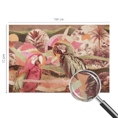 Carta da parati panoramica effetto 3D Uccelli tropicali