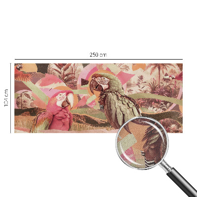 Carta da parati panoramica effetto 3D Uccelli tropicali