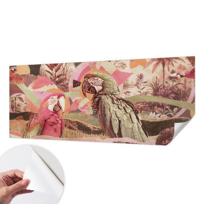 Carta da parati panoramica effetto 3D Uccelli tropicali