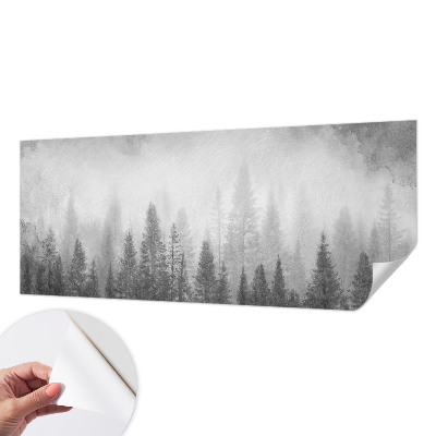 Carta da parati panoramica effetto 3D Nebbia forestale