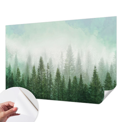 Carta da parati effetto profondità Lupo nella foresta
