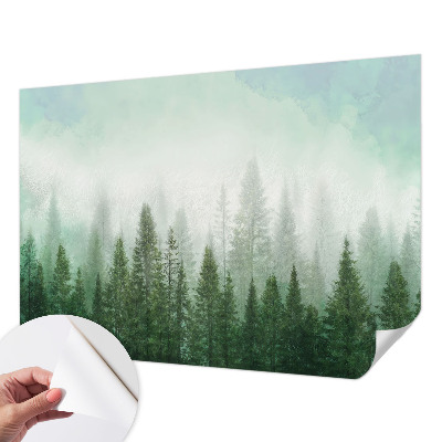 Carta da parati effetto profondità Lupo nella foresta