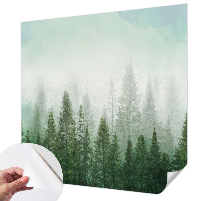 Carta da parati effetto profondità Lupo nella foresta
