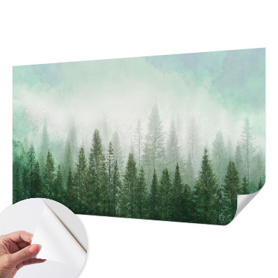Carta da parati effetto profondità Lupo nella foresta