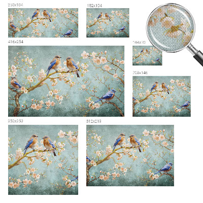 Carta da parati cameretta Uccelli primaverili