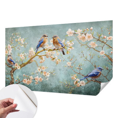 Carta da parati cameretta Uccelli primaverili