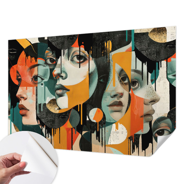 Carta da parati 3D Volti colorati