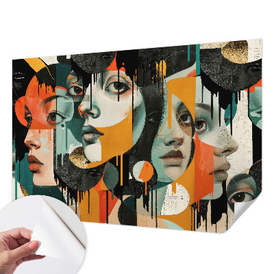 Carta da parati 3D Volti colorati