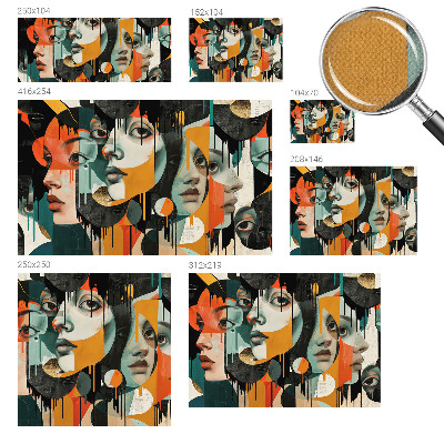 Carta da parati 3D Volti colorati