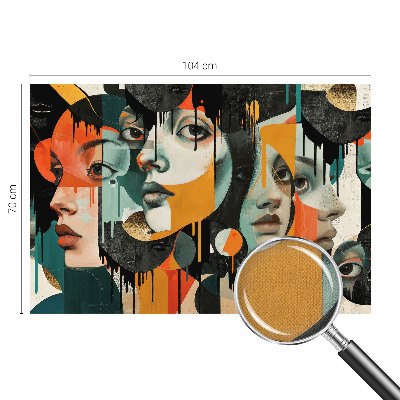 Carta da parati 3D Volti colorati