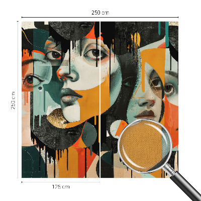 Carta da parati 3D Volti colorati