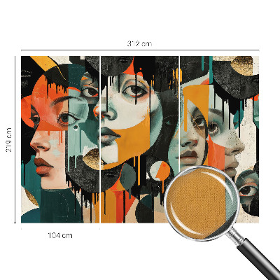 Carta da parati 3D Volti colorati