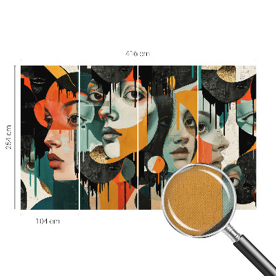 Carta da parati 3D Volti colorati